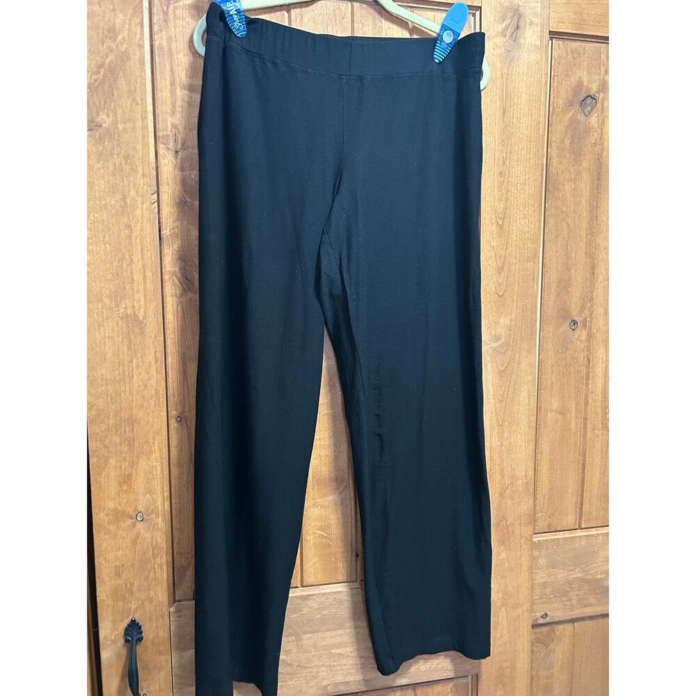Eileen Fisher Viscose Straight Leg Knit Pants Size L Minimalist Layering System